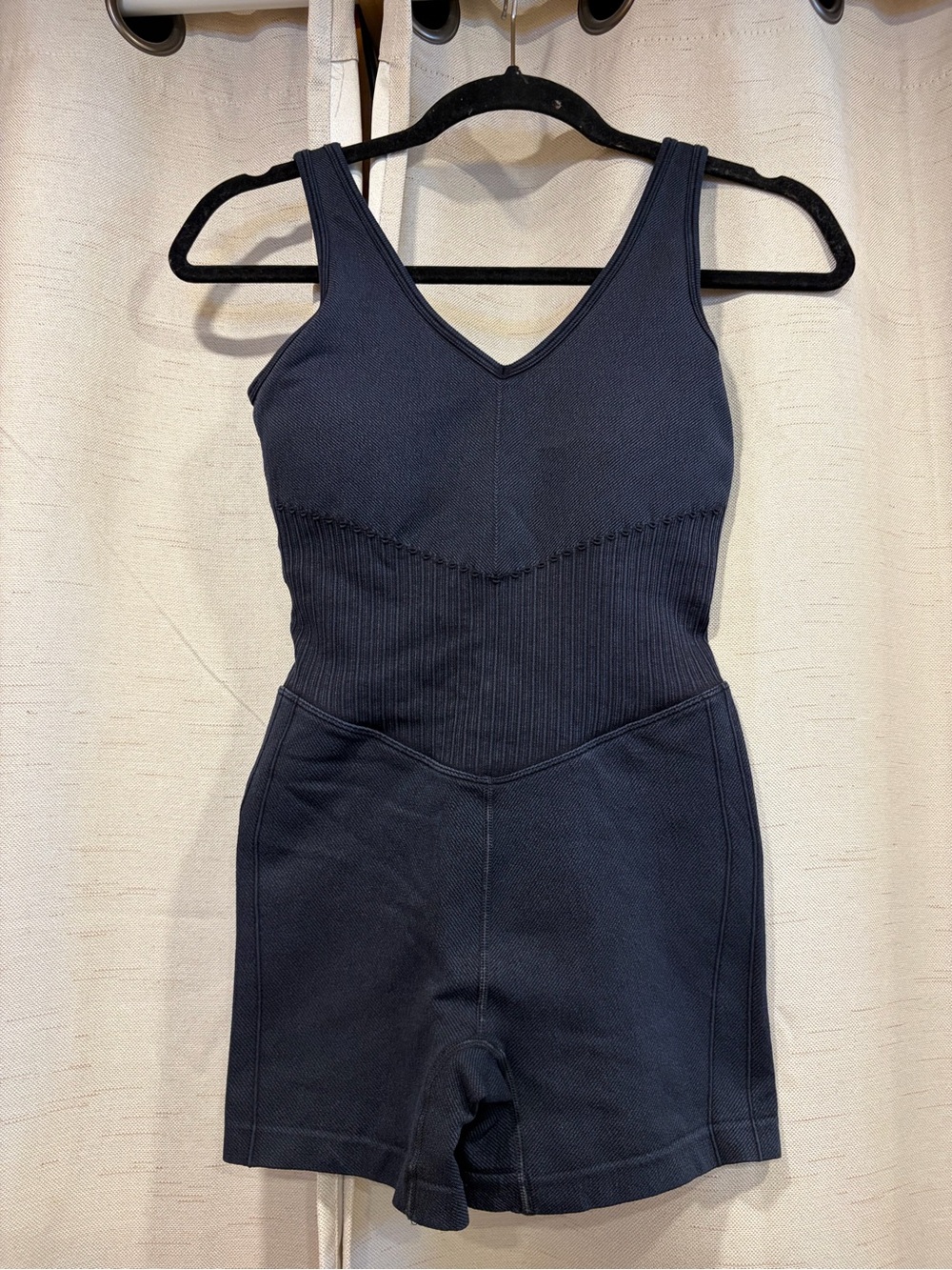 Joylab Athletic Black Ribbed Tank Romper